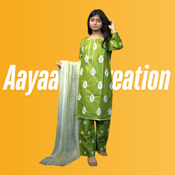 Women 3 Piece Stitched Suit-AC-002 - Image 12