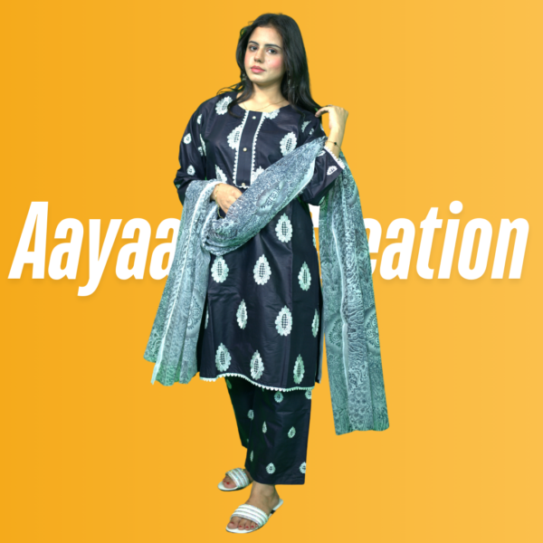 Women 3 Piece Stitched Suit-AC-002 - Image 3