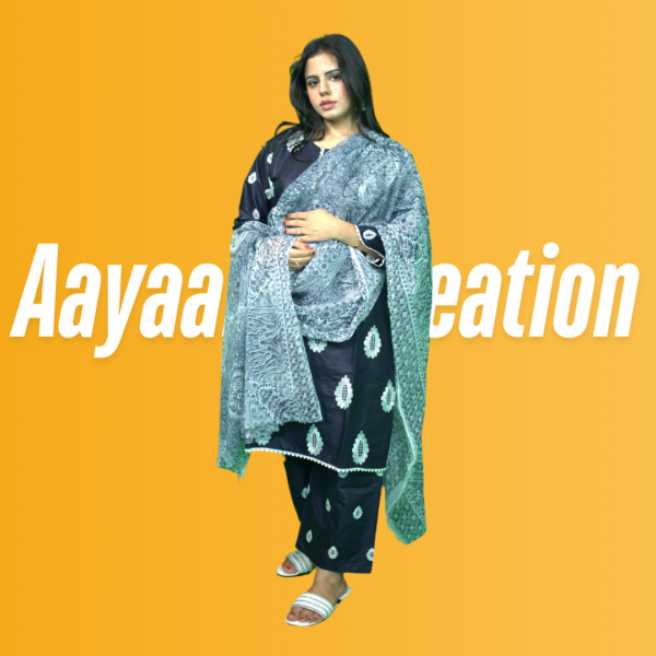 Women 3 Piece Stitched Suit-AC-002 - Image 4